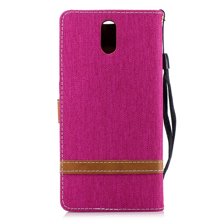 Assorted Color Jeans Cloth Leather Wallet Cover for Nokia 3.1 - Rose-3