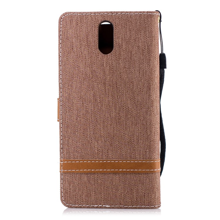Assorted Color Jeans Cloth Leather Wallet Phone Case for Nokia 3.1 - Khaki-3