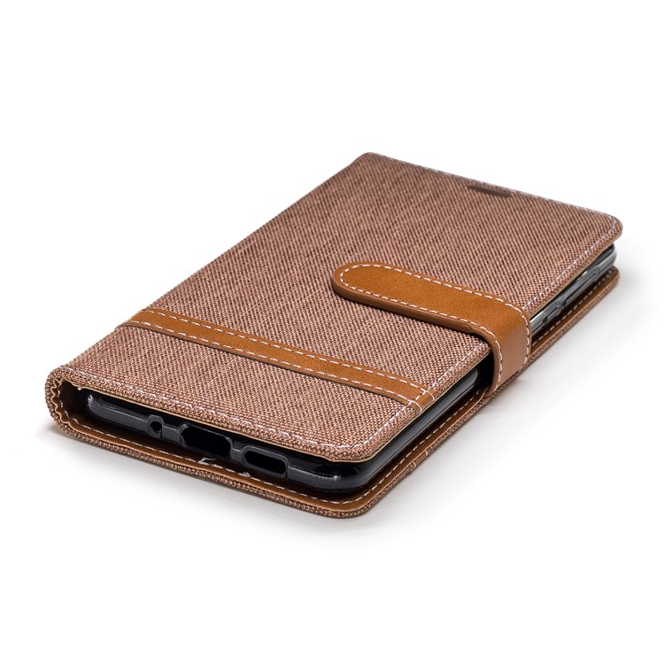 Assorted Color Jeans Cloth Leather Wallet Phone Case for Nokia 3.1 - Khaki-6