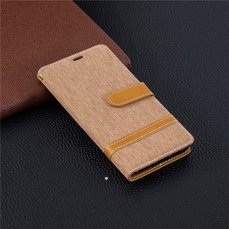 Assorted Color Jeans Cloth Leather Wallet Phone Case for Nokia 3.1 - Khaki-9