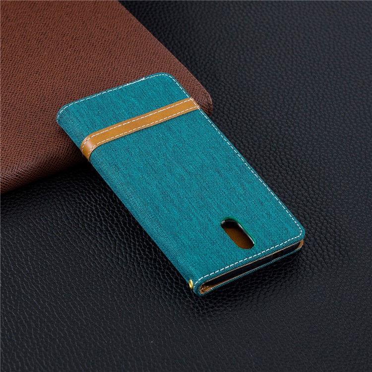 Assorted Color Jeans Cloth Wallet Leather Case with Stand for Nokia 3.1 - Green-10