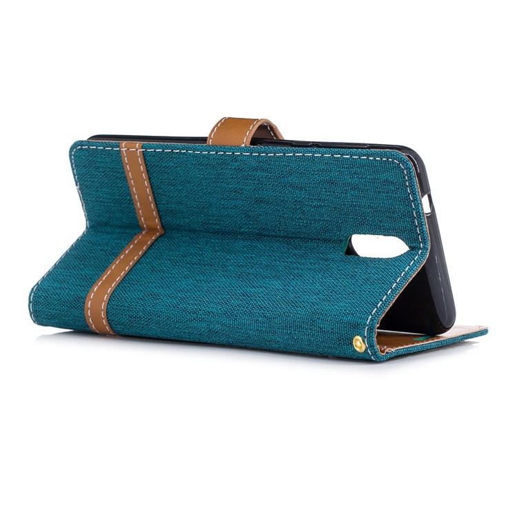 Assorted Color Jeans Cloth Wallet Leather Case with Stand for Nokia 3.1 - Green-4