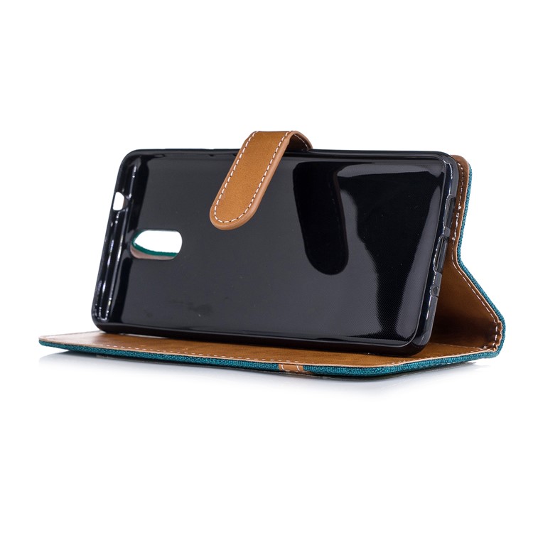 Assorted Color Jeans Cloth Wallet Leather Case with Stand for Nokia 3.1 - Green-5
