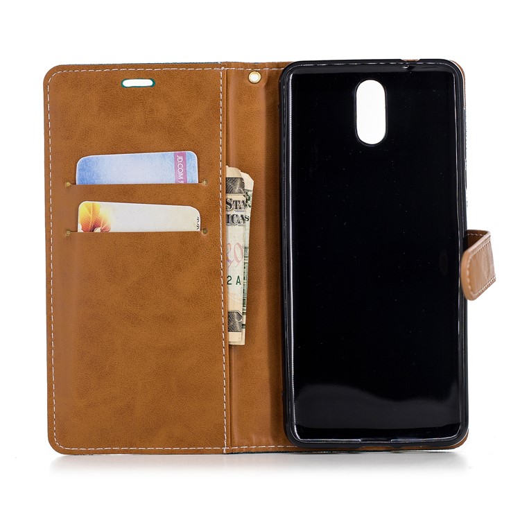 Assorted Color Jeans Cloth Wallet Leather Case with Stand for Nokia 3.1 - Green-8