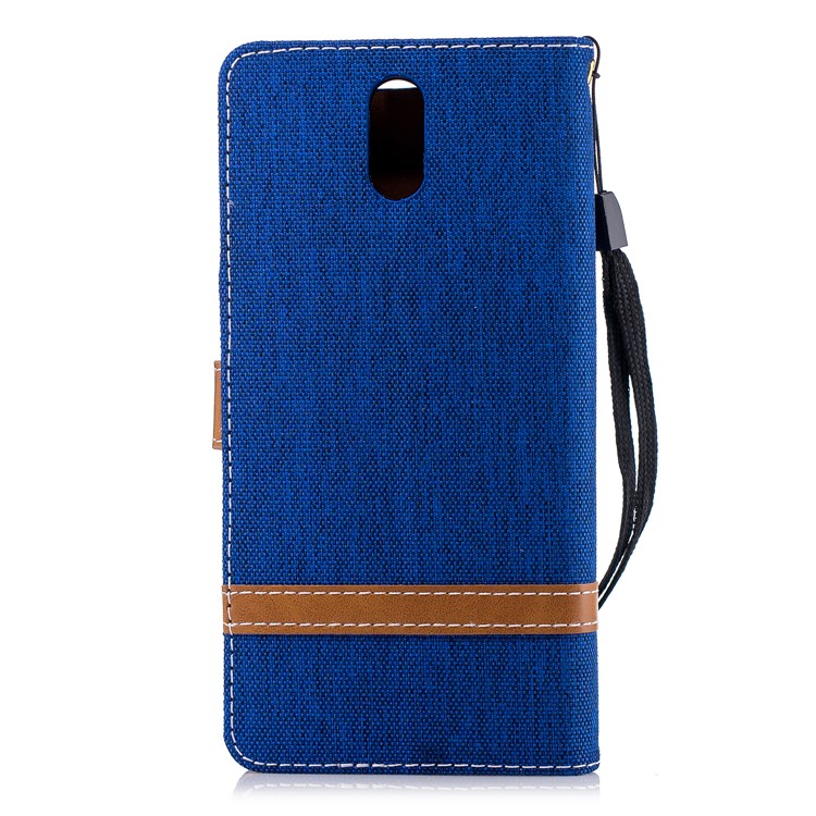 Assorted Color Jeans Cloth Wallet Leather Cover with Stand for Nokia 3.1 - Baby Blue-3