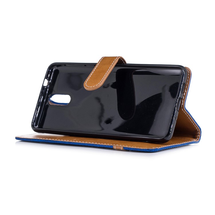 Assorted Color Jeans Cloth Wallet Leather Cover with Stand for Nokia 3.1 - Baby Blue-5
