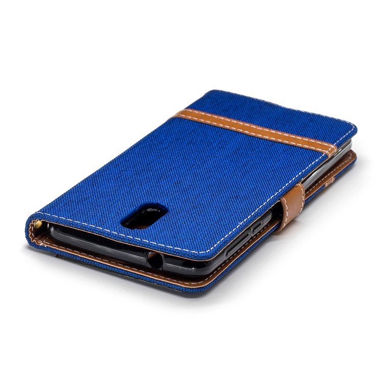 Assorted Color Jeans Cloth Wallet Leather Cover with Stand for Nokia 3.1 - Baby Blue-7