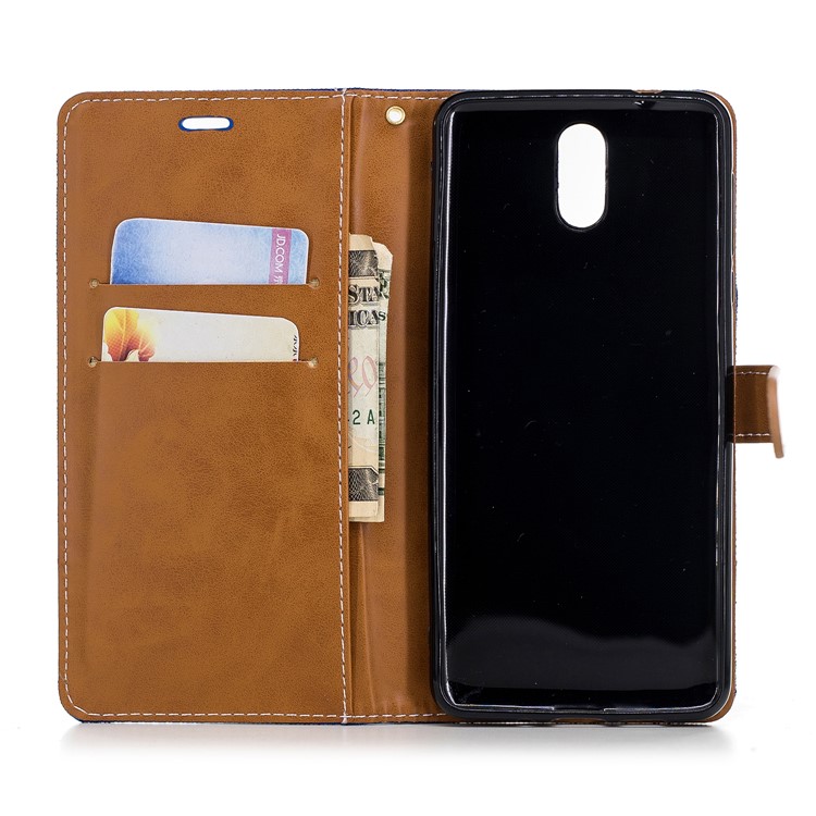 Assorted Color Jeans Cloth Wallet Leather Cover with Stand for Nokia 3.1 - Baby Blue-8