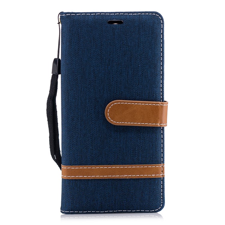 Assorted Color Jeans Cloth Wallet Leather Mobile Phone Case for Nokia 3.1 - Dark Blue-2