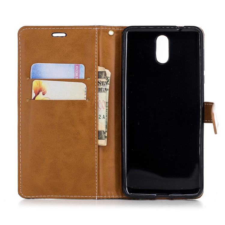 Assorted Color Jeans Cloth Wallet Leather Mobile Phone Case for Nokia 3.1 - Dark Blue-8