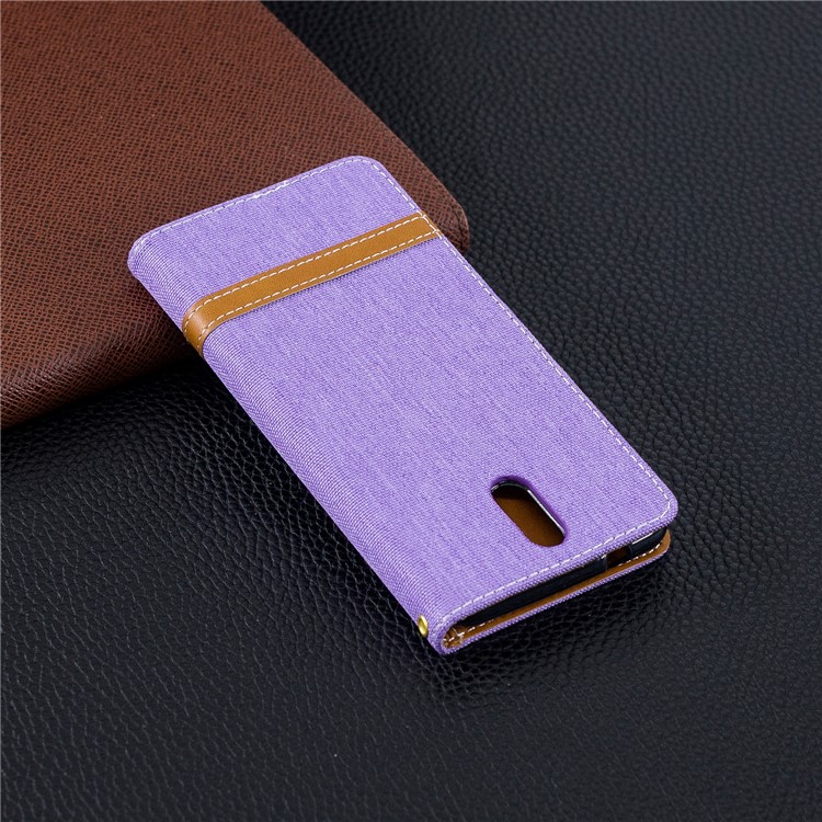 Assorted Color Jeans Cloth Wallet Leather Magnetic Case for Nokia 3.1 - Purple-10