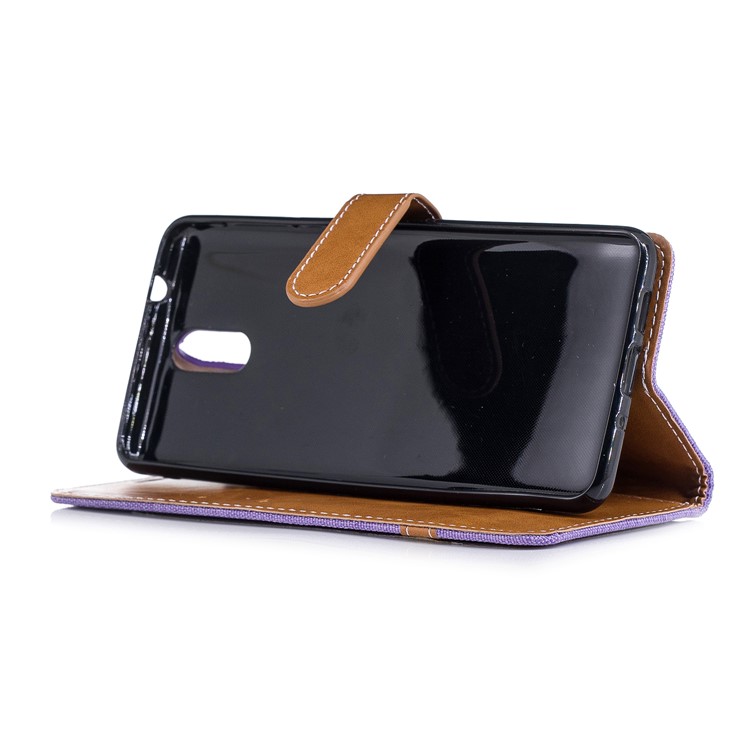 Assorted Color Jeans Cloth Wallet Leather Magnetic Case for Nokia 3.1 - Purple-5
