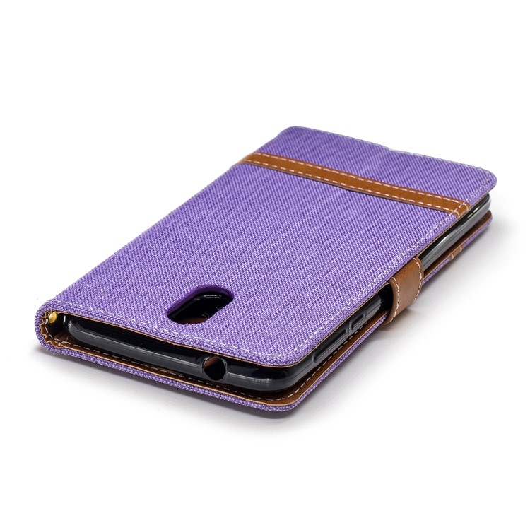 Assorted Color Jeans Cloth Wallet Leather Magnetic Case for Nokia 3.1 - Purple-7