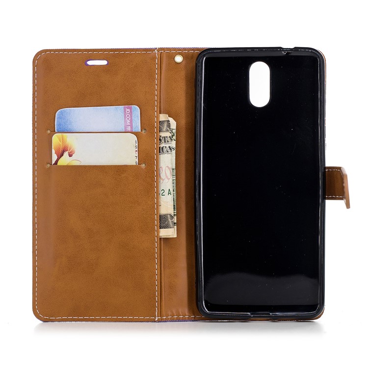 Assorted Color Jeans Cloth Wallet Leather Magnetic Case for Nokia 3.1 - Purple-8