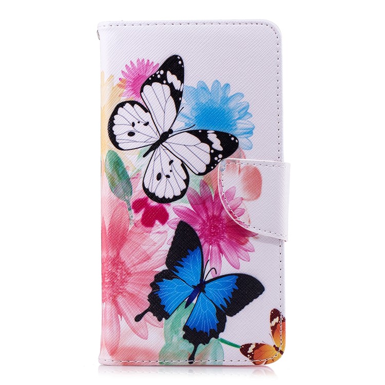 Pattern Printing PU Leather Protection Cell Phone Cover for Nokia 2.1 - Butterflies and Flowers-2