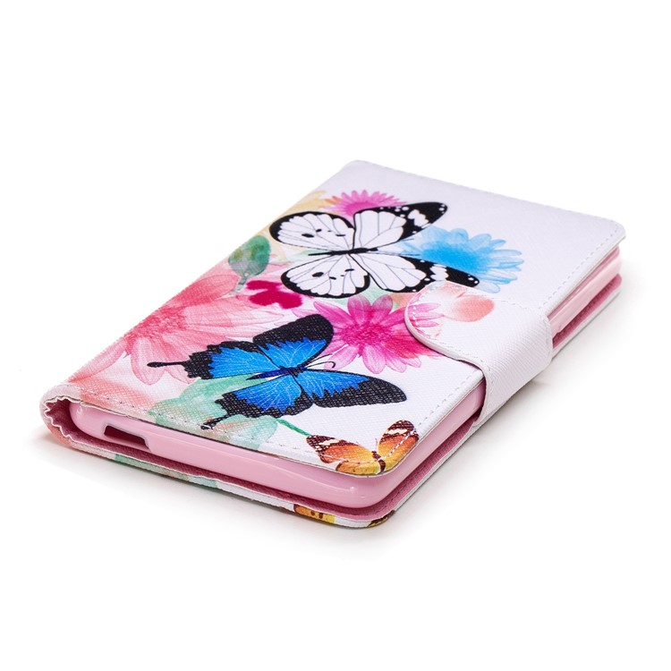Pattern Printing PU Leather Protection Cell Phone Cover for Nokia 2.1 - Butterflies and Flowers-6