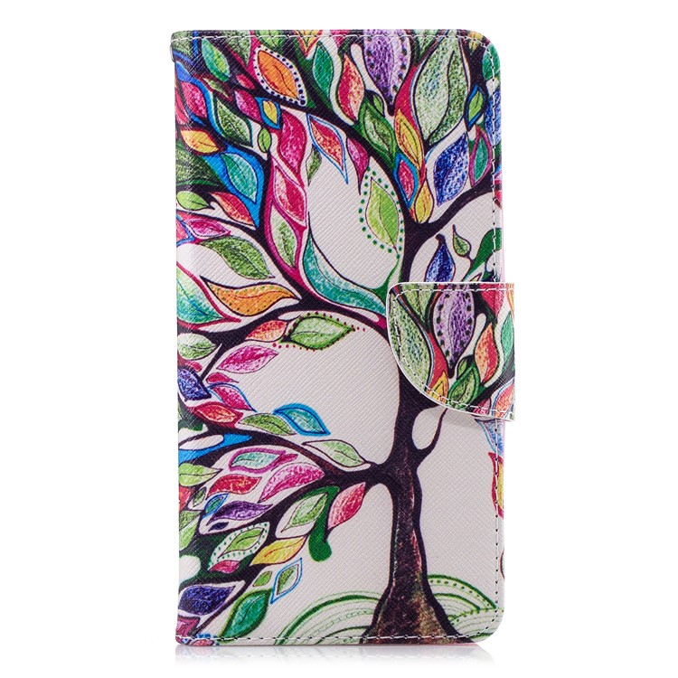 Pattern Printing PU Leather Protection Cell Phone Shell for Nokia 2.1 - Colorized Tree-2