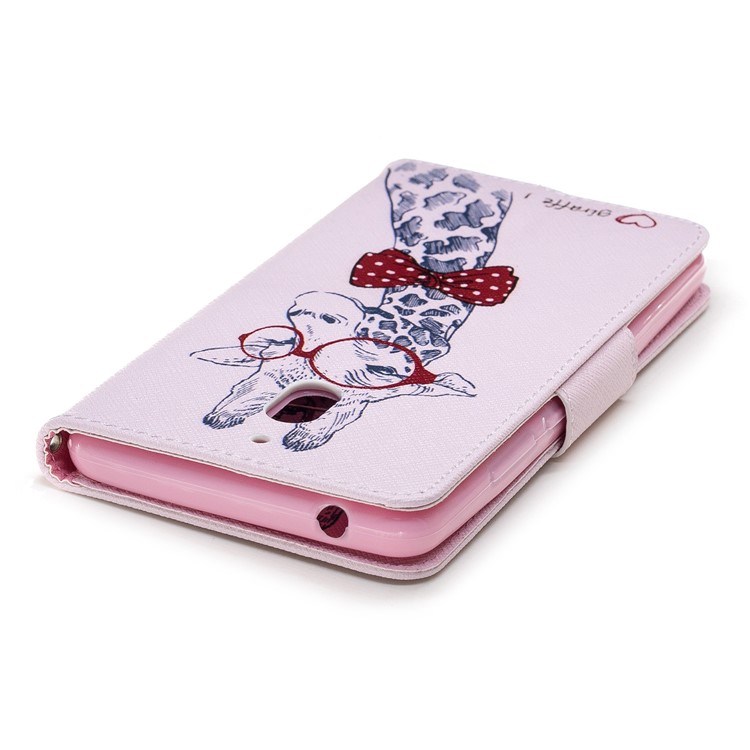 Pattern Printing PU Leather Protection Cell Phone Casing for Nokia 2.1 - Giraffe Wearing Glasses-7