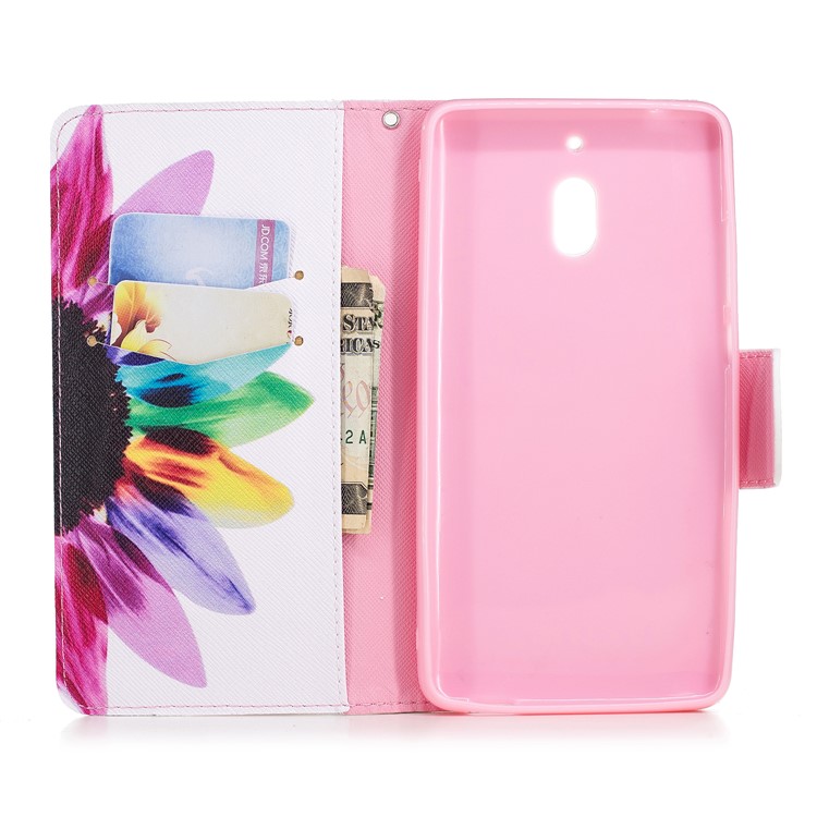 Pattern Printing PU Leather Protection Mobile Phone Cover for Nokia 2.1 - Petals Pattern-8