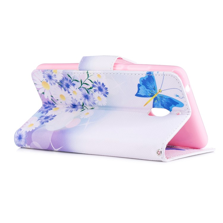 Pattern Printing PU Leather Protection Phone Case for Nokia 2.1 - Blue Butterflies-4