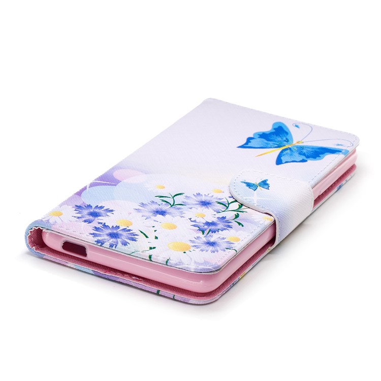 Pattern Printing PU Leather Protection Phone Case for Nokia 2.1 - Blue Butterflies-6