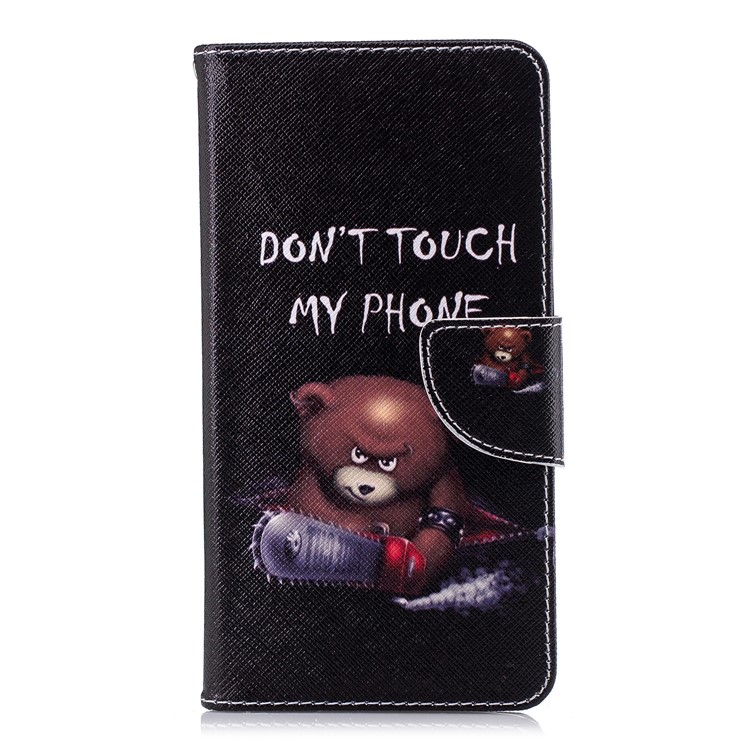 Pattern Printing PU Leather Magnetic Protection Cell Phone Case for Nokia 2.1 - Bear And Its Warnings-2
