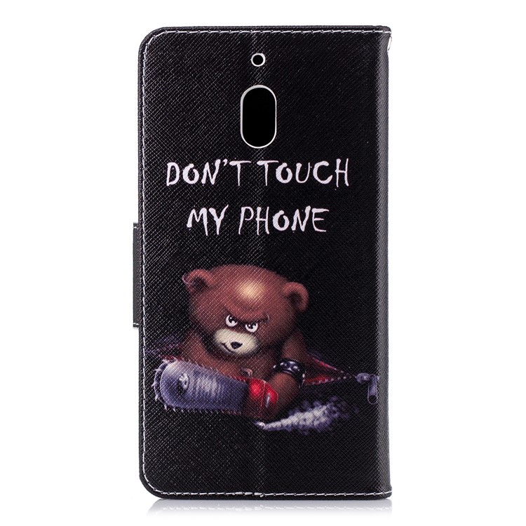 Pattern Printing PU Leather Magnetic Protection Cell Phone Case for Nokia 2.1 - Bear And Its Warnings-3