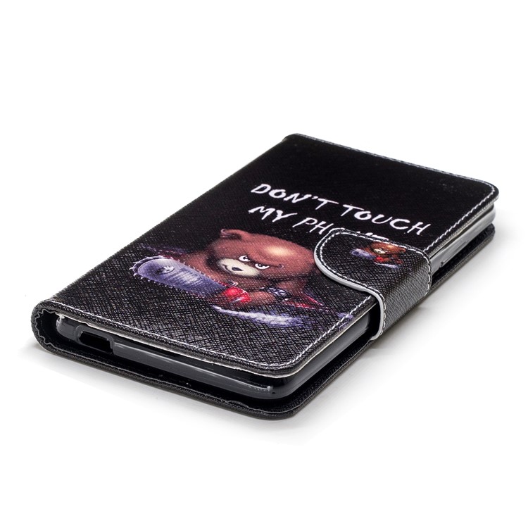 Pattern Printing PU Leather Magnetic Protection Cell Phone Case for Nokia 2.1 - Bear And Its Warnings-6