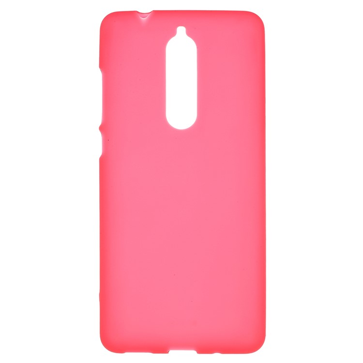 Double-sided Matte TPU Gel Back Phone Accessory Cover for Nokia 5.1 - Red-1