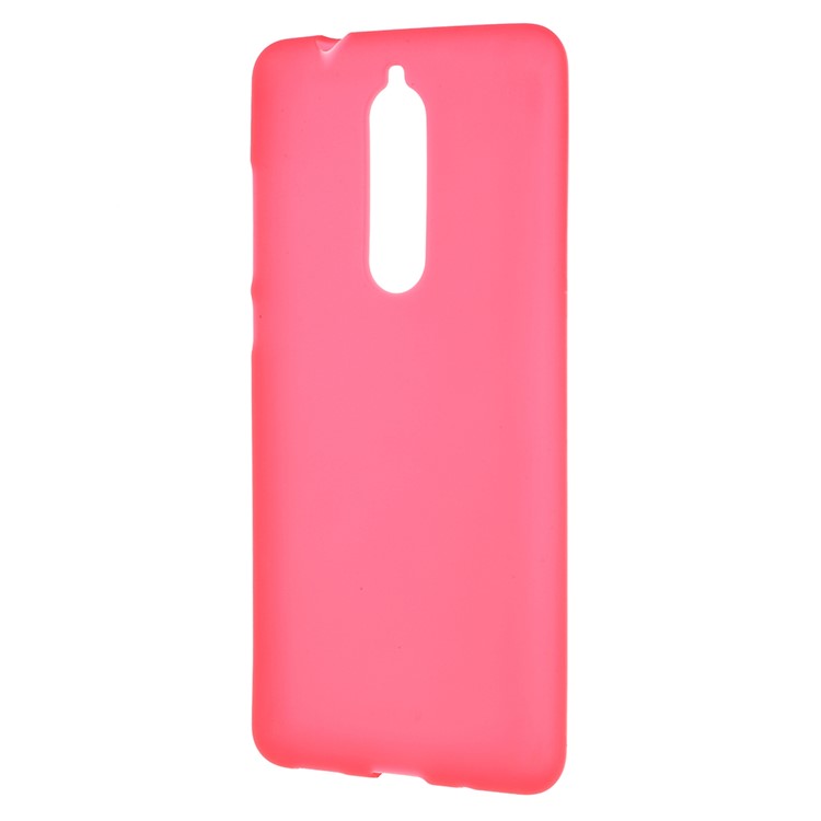 Double-sided Matte TPU Gel Back Phone Accessory Cover for Nokia 5.1 - Red-2