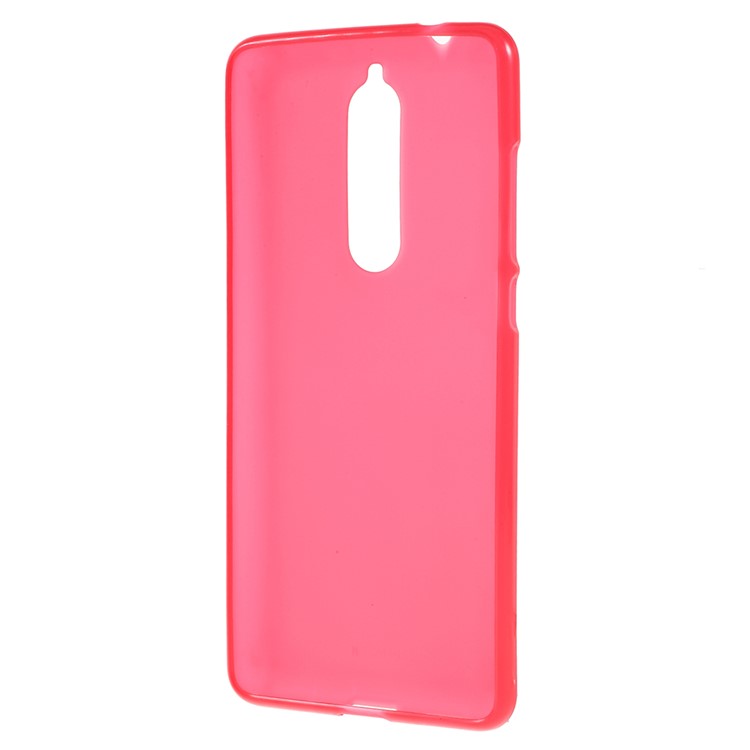 Double-sided Matte TPU Gel Back Phone Accessory Cover for Nokia 5.1 - Red-3