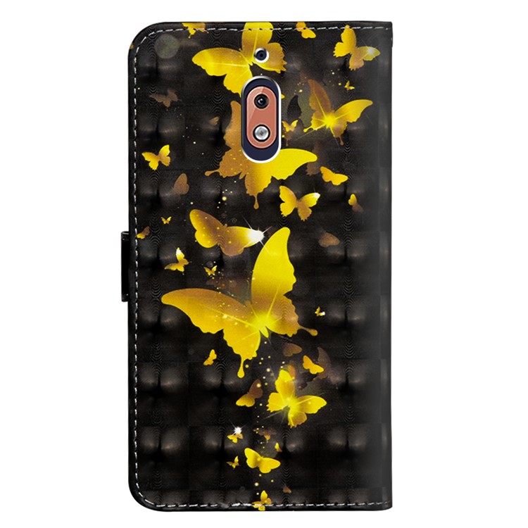 Pattern Printing Leather Wallet Case for Nokia 2.1 - Butterfly Pattern-5