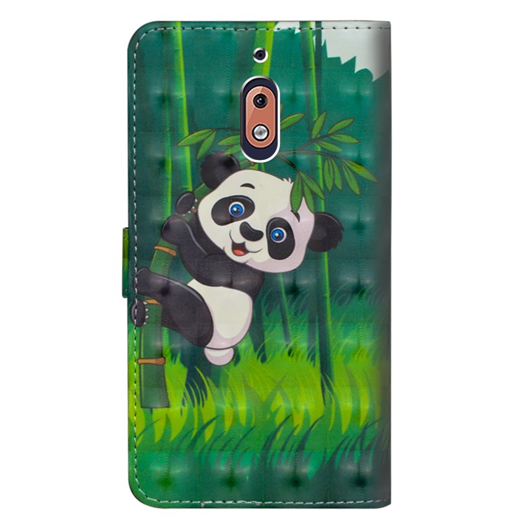 Pattern Printing Leather Wallet Phone Case for Nokia 2.1 - Panda Pattern-5