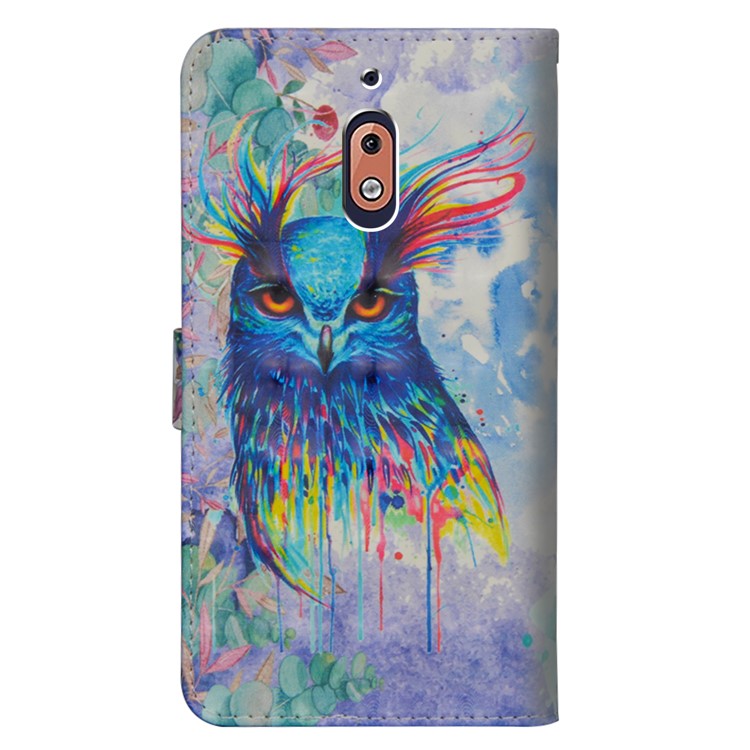 Pattern Printing Cell Phone Leather Wallet Case for Nokia 2.1 - Bird Pattern-5