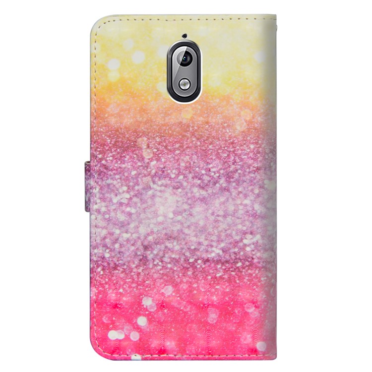 Pattern Printing Light Spot Decor Wallet Stand Leather Flip Cell Phone Case for Nokia 3.1 - Glittery Element-5