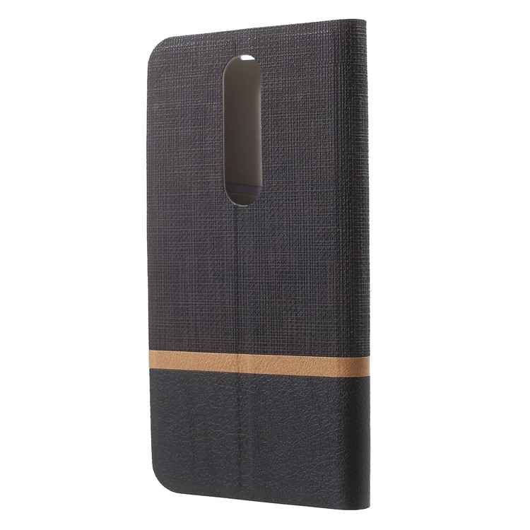 Cross Texture PU Leather Card Holder Phone Casing for Nokia 5.1 Plus / X5 - Black-2