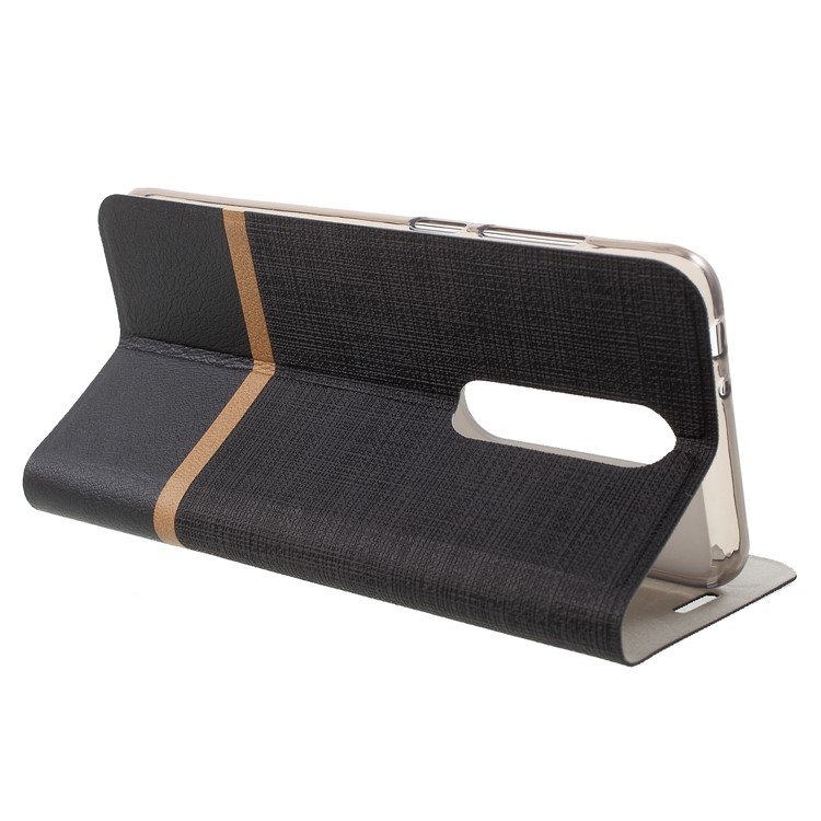 Cross Texture PU Leather Card Holder Phone Casing for Nokia 5.1 Plus / X5 - Black-4