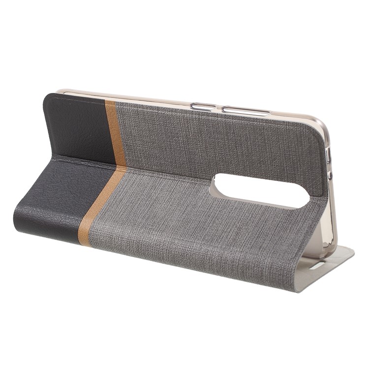 Cross Texture PU Leather Case with Card Holder for Nokia 5.1 Plus / X5 - Grey-4
