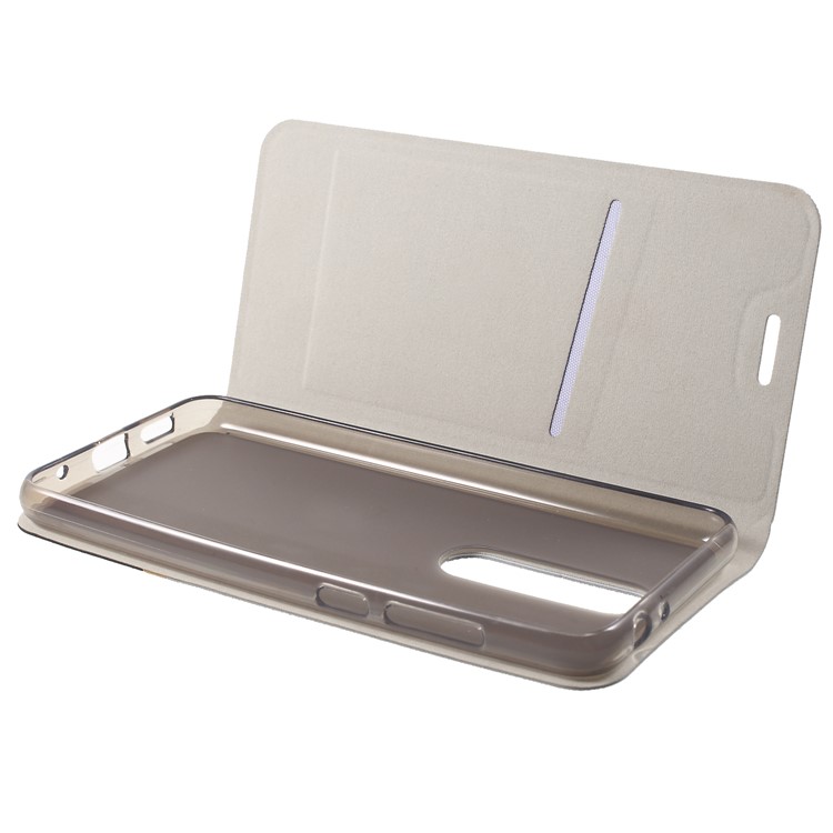 Cross Texture PU Leather Case with Card Holder for Nokia 5.1 Plus / X5 - Grey-5