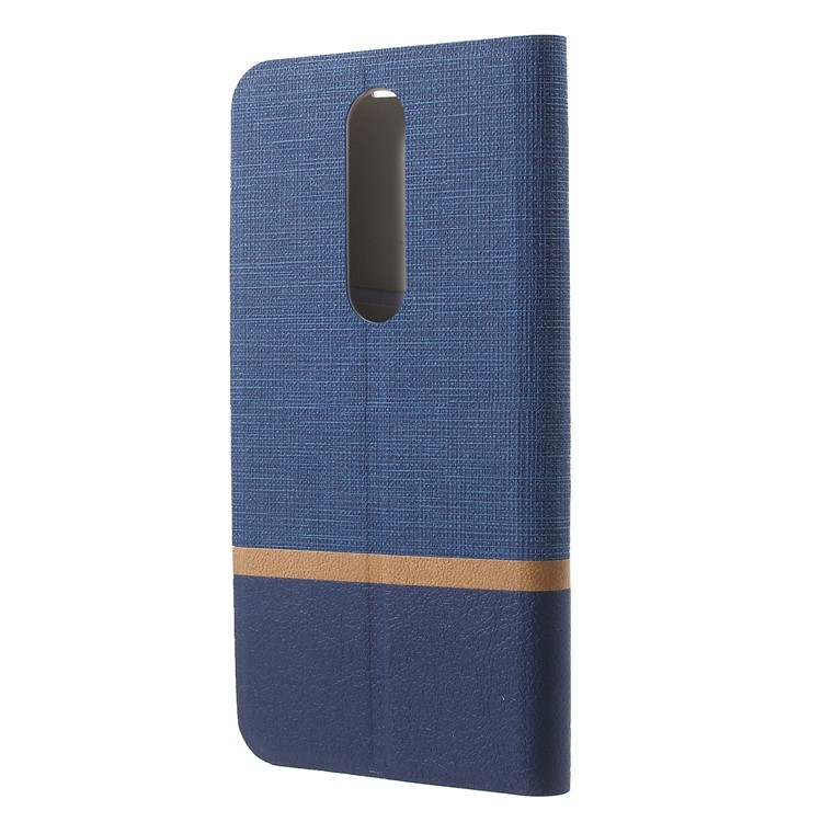 Cross Texture PU Leather Card Holder Flip Cover for Nokia 5.1 Plus / X5 - Blue-2