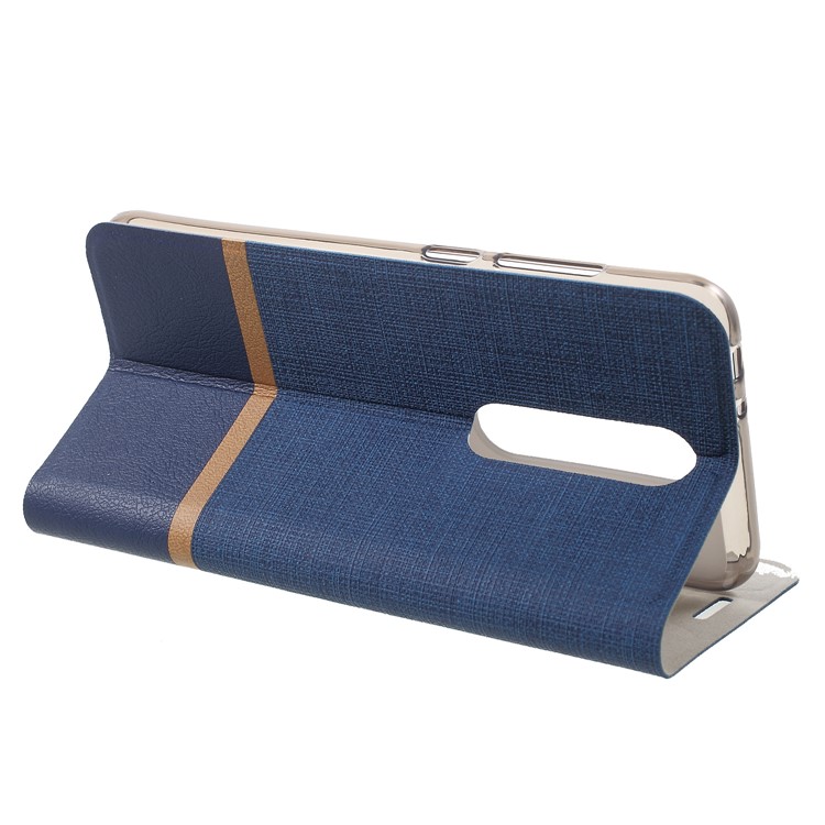Cross Texture PU Leather Card Holder Flip Cover for Nokia 5.1 Plus / X5 - Blue-4