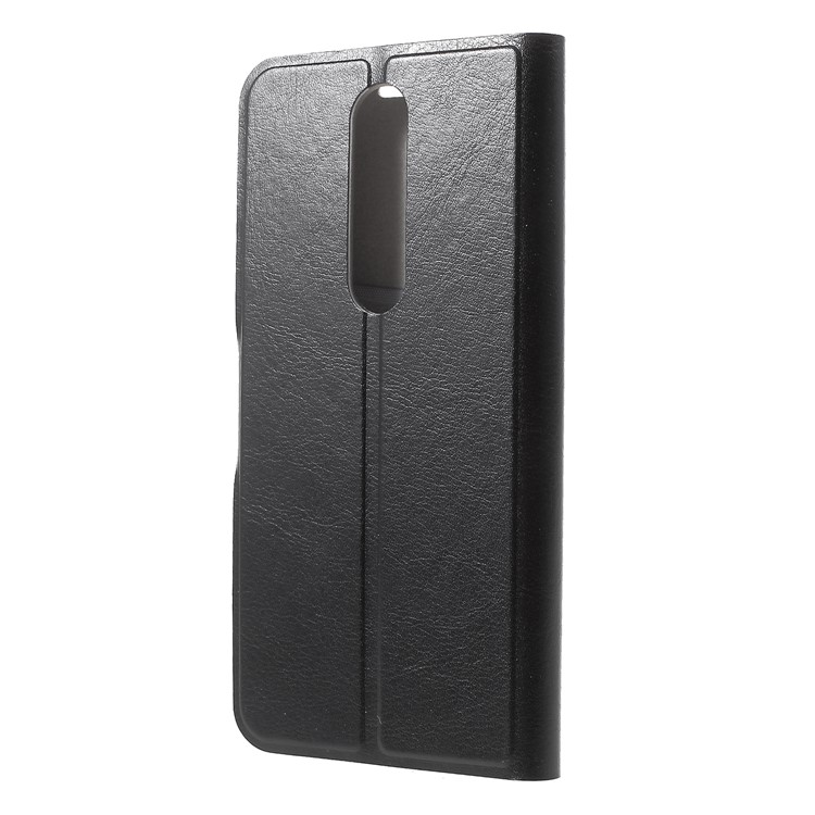 For Nokia 5.1 Plus / X5 Crazy Horse Texture Stand Leather Card Holder Mobile Cover - Black-2