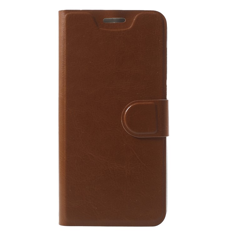 Crazy Horse Texture Stand Leather Card Holder Protection Flip Case for Nokia 5.1 Plus / X5 - Brown-1