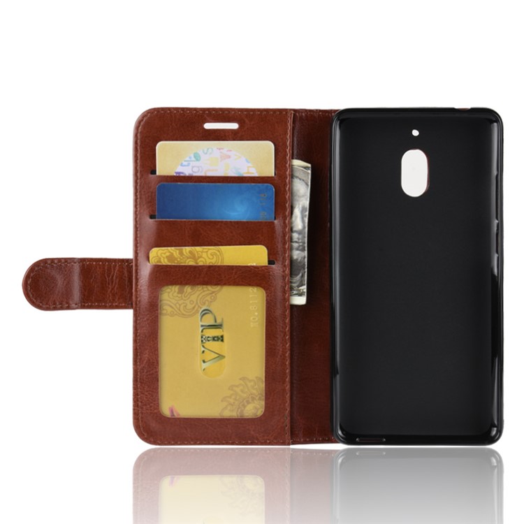 Crazy Horse Texture Wallet Stand Leather Mobile Casing for Nokia 2.1 - Brown-3