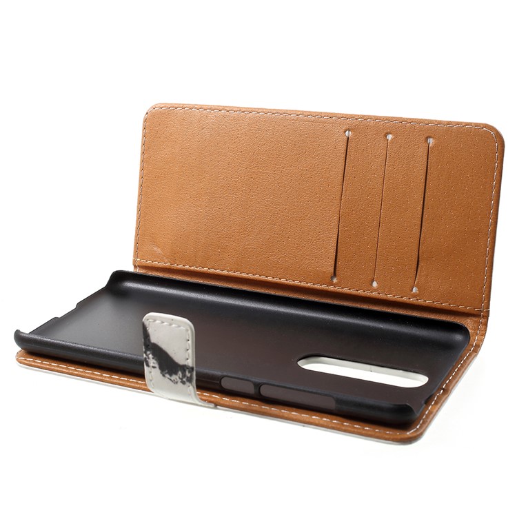 For Nokia 5.1 Pattern Printing Leather Folio Wallet Stand Casing - Black and White Cat-6