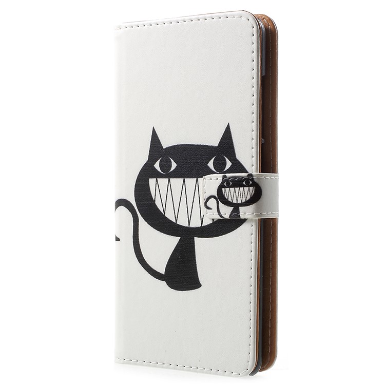For Nokia 5.1 Pattern Printing Leather Folio Wallet Stand Shell - Black Cat-2