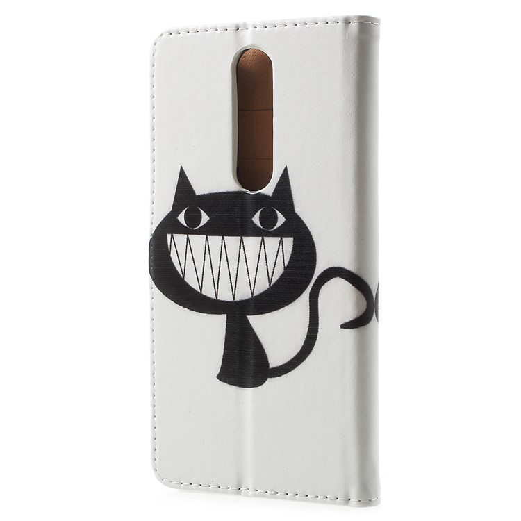 For Nokia 5.1 Pattern Printing Leather Folio Wallet Stand Shell - Black Cat-3