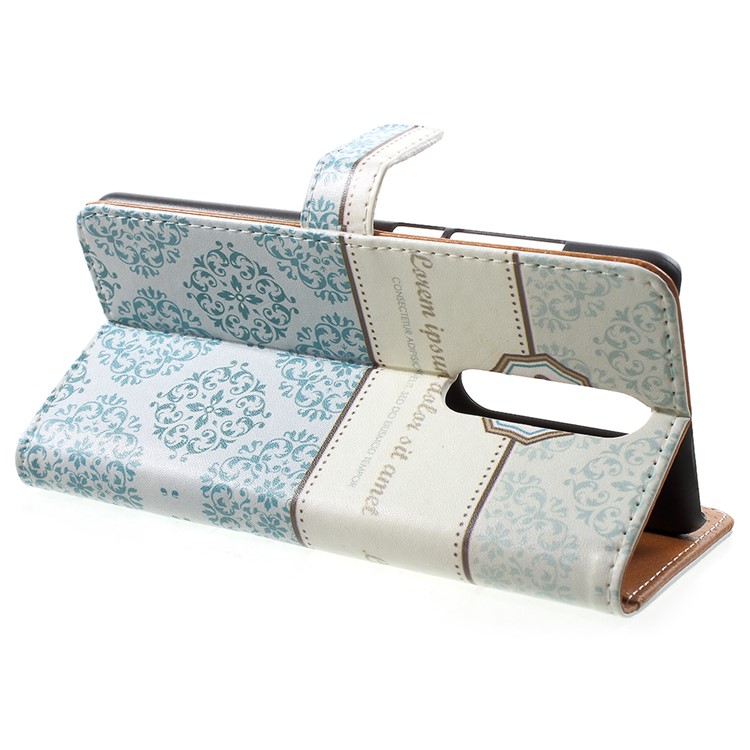 For Nokia 5.1 Pattern Printing Leather Folio Wallet Stand Cellphone Casing - Damask Flower-4