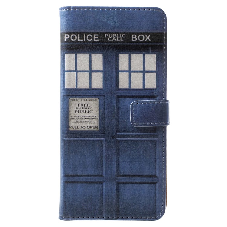 For Nokia 5.1 Pattern Printing Leather Folio Wallet Stand Mobile Casing - Police Public Call Box-1