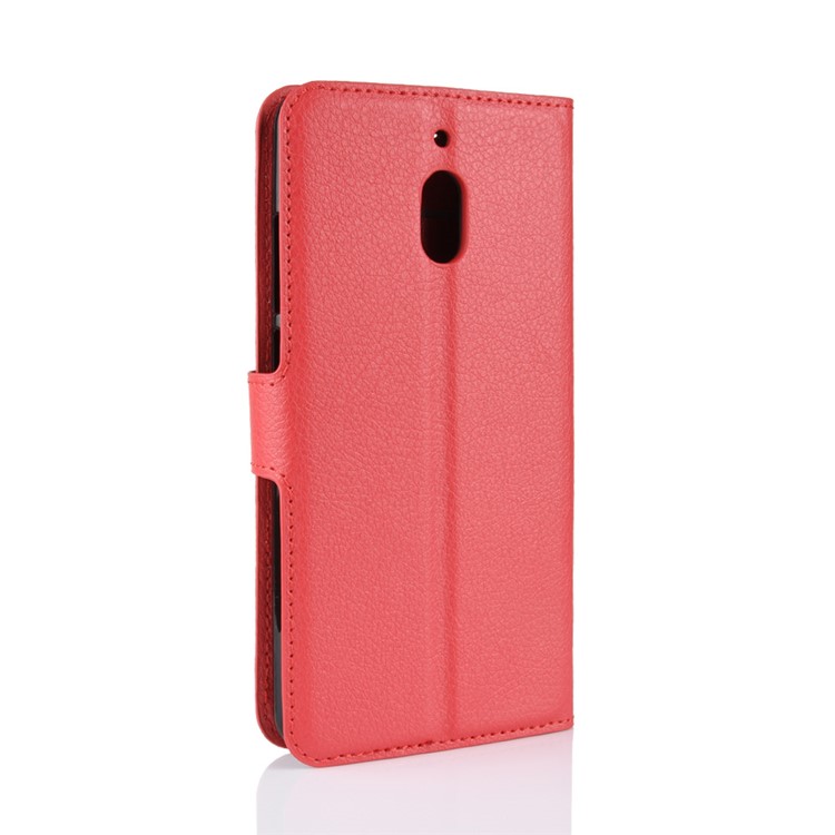Litchi Skin PU Leather Magnetic Wallet Stand Shell for Nokia 2.1 - Red-6